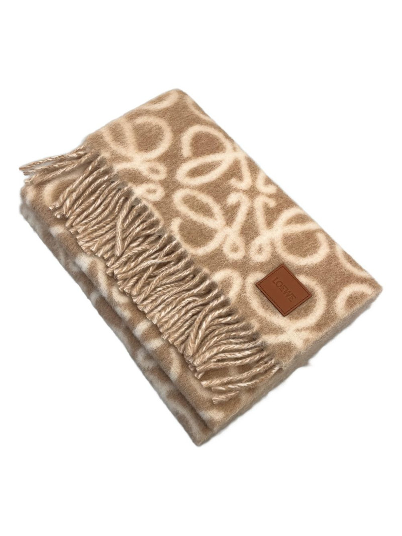 anagram-pattern fringed scarf 1