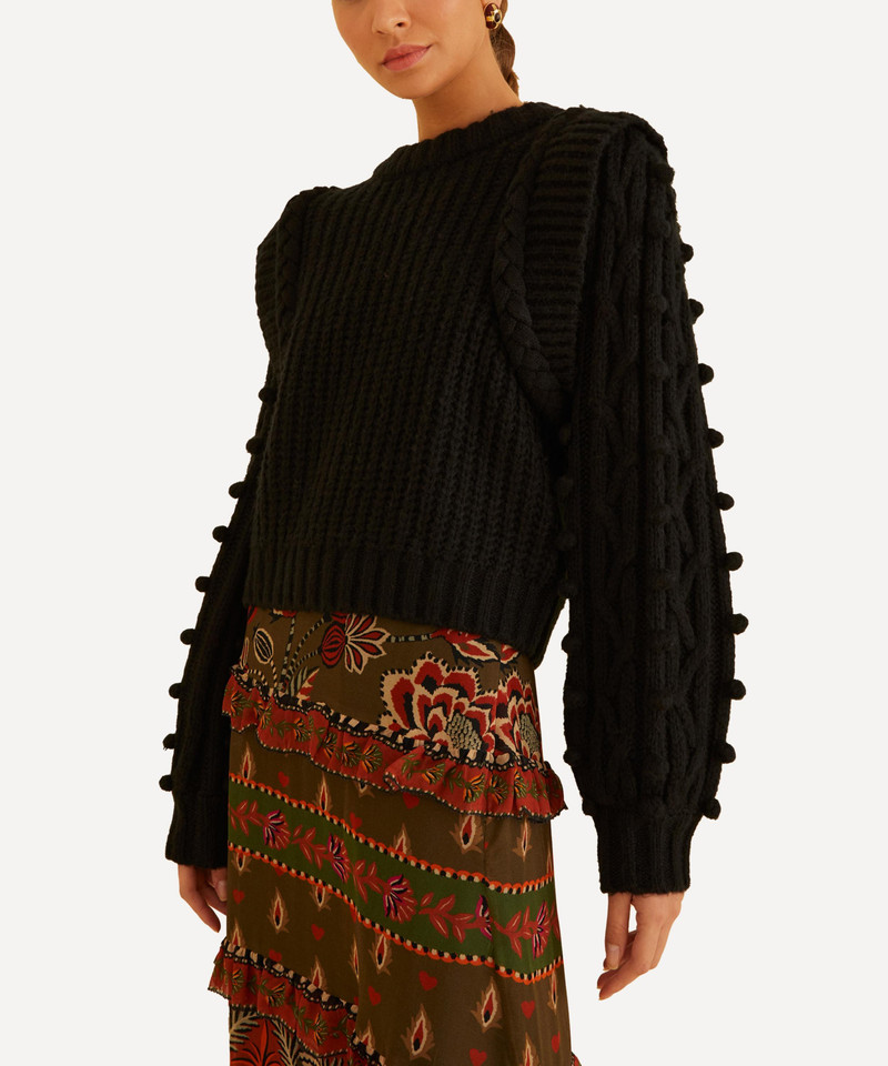 FARM RIO Black Braided Jumper outlook