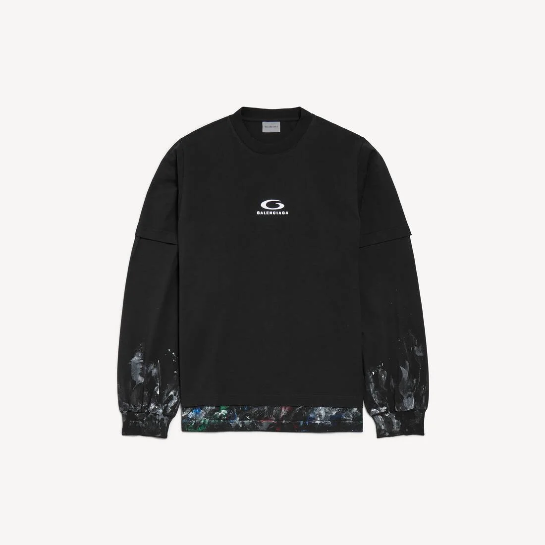 Men's Hybrid Double T-shirt in Black - 1
