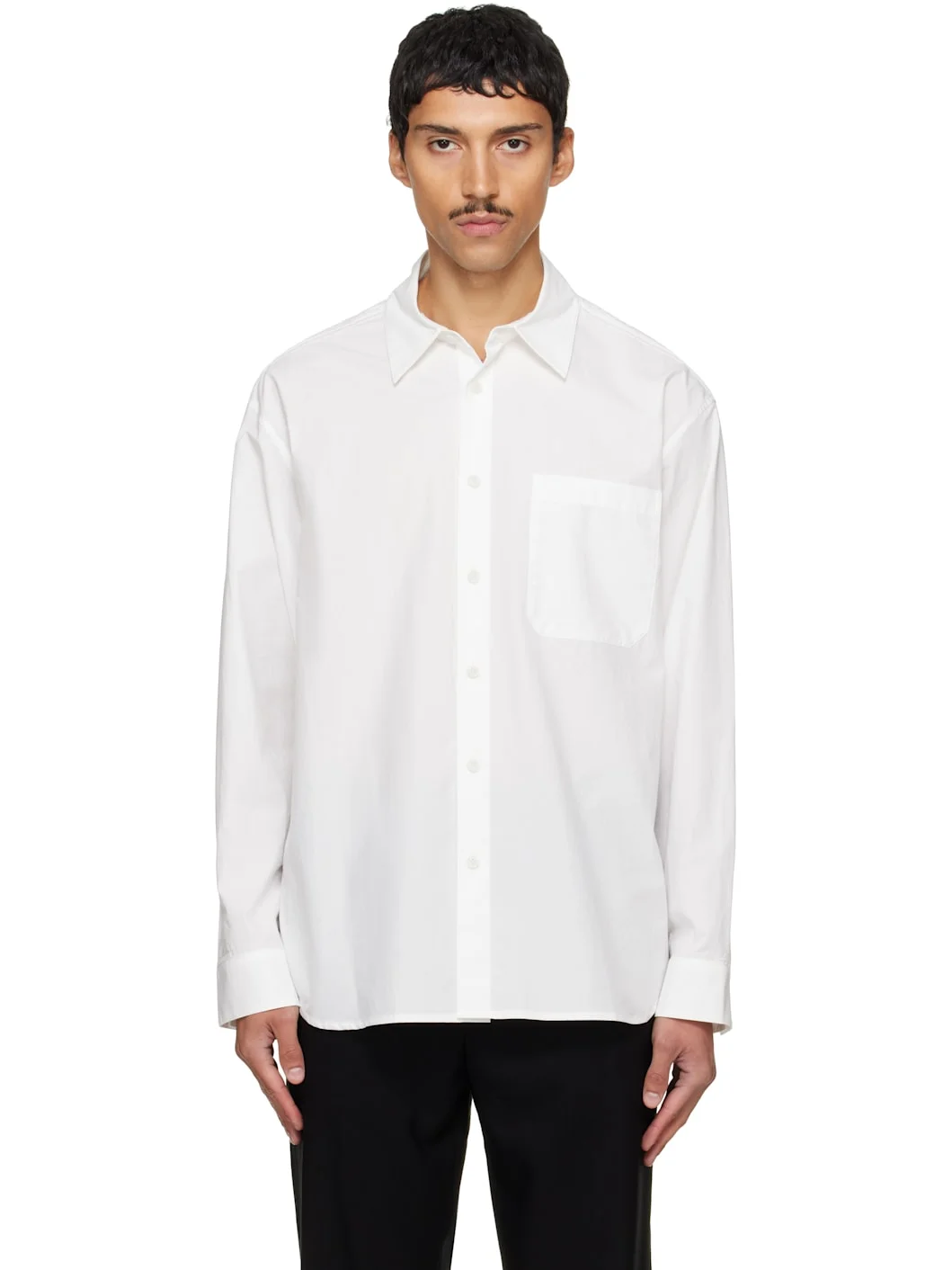 White Pintuck Cotton Shirt - 1