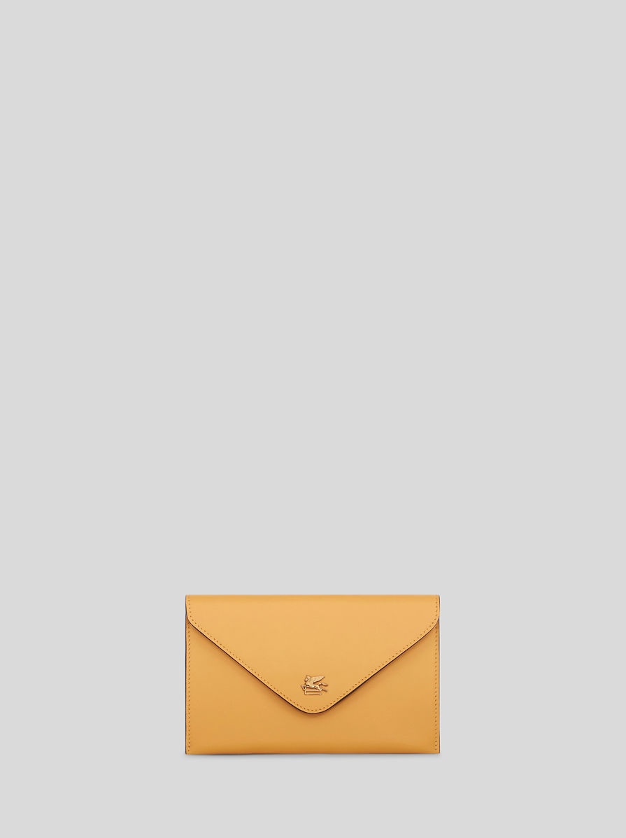 LEATHER CLUTCH BAG WITH PEGASO - 1