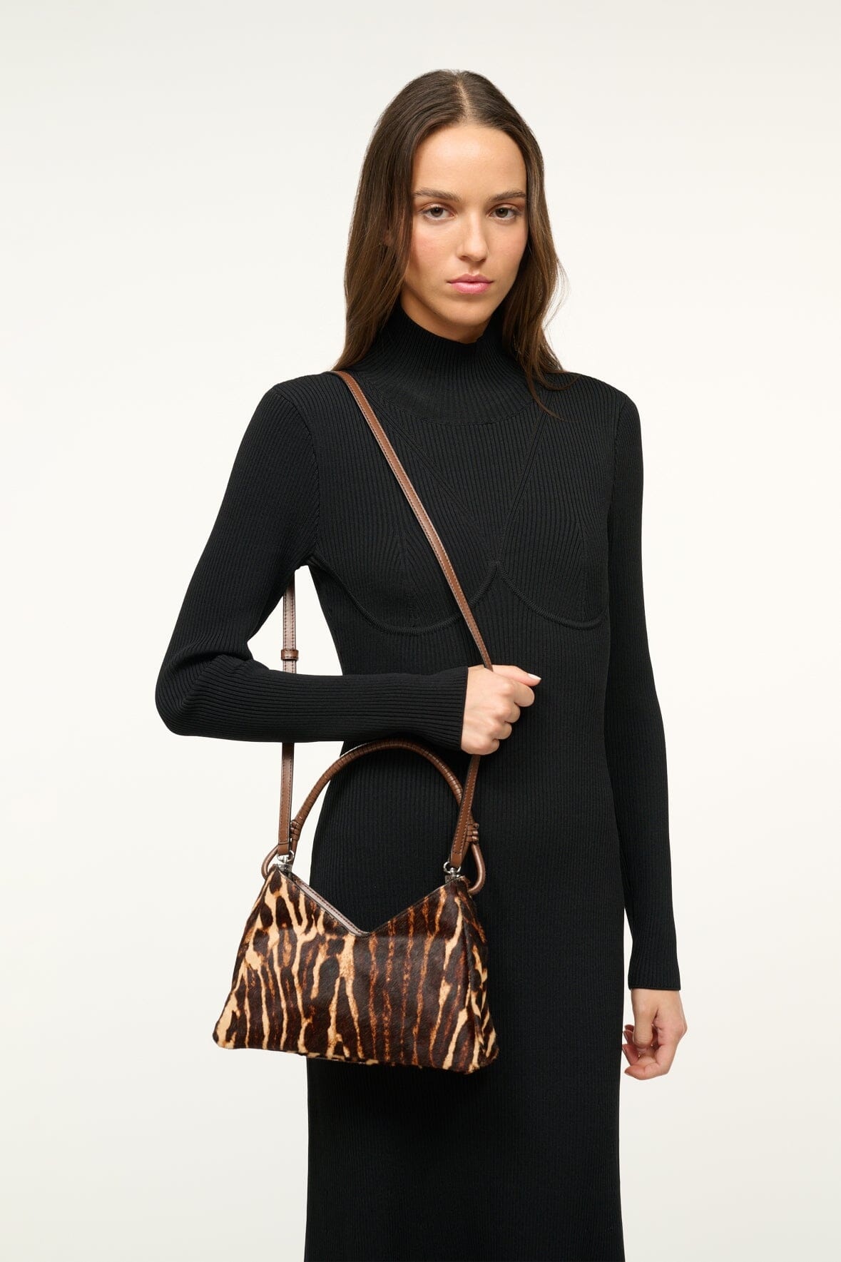 STAUD VALERIE SHOULDER BAG LADY LEOPARD CACAO - 2