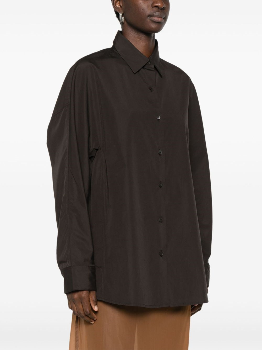oversized cotton poplin shirt - 5