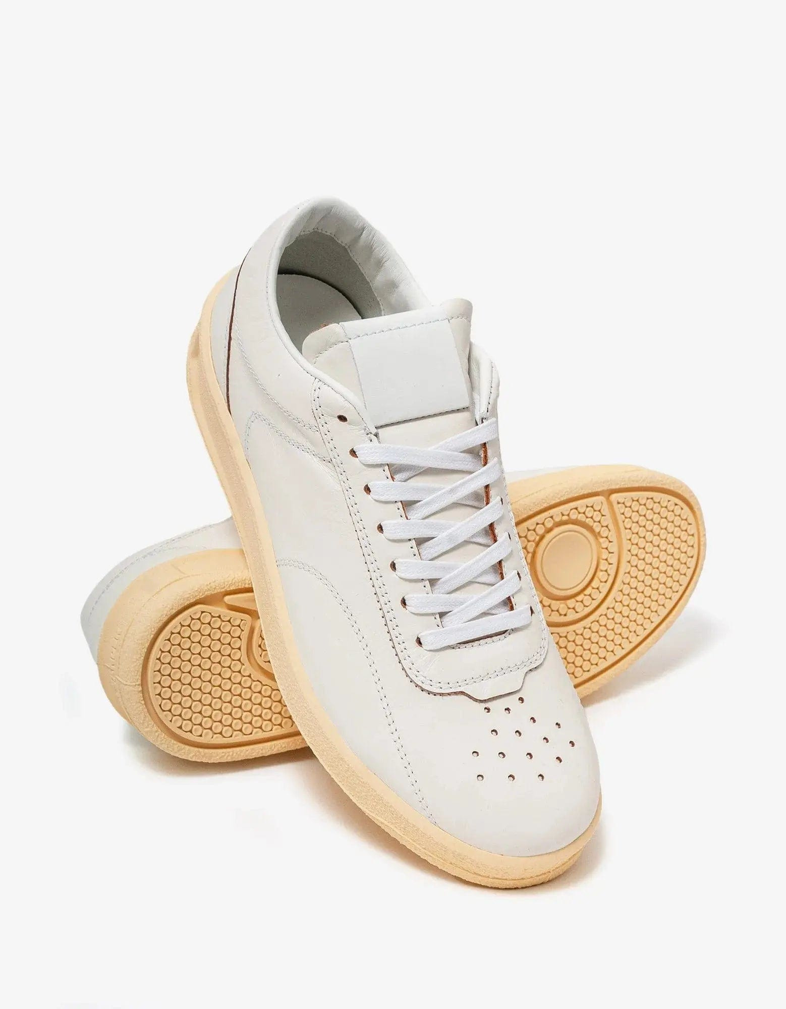 Jil Sander White Ecru Leather Trainers - 3