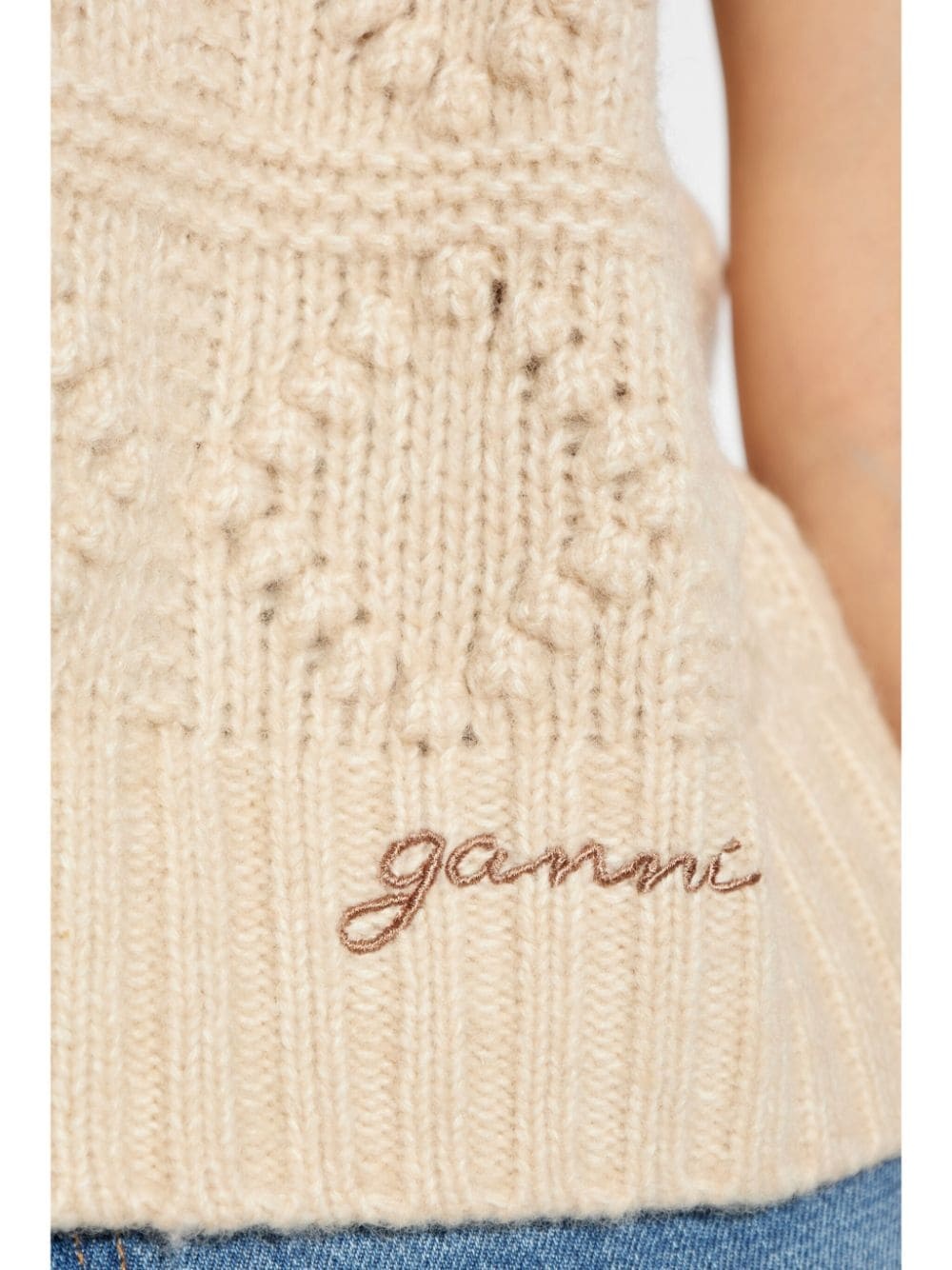 embroidered-logo knitted vest - 5