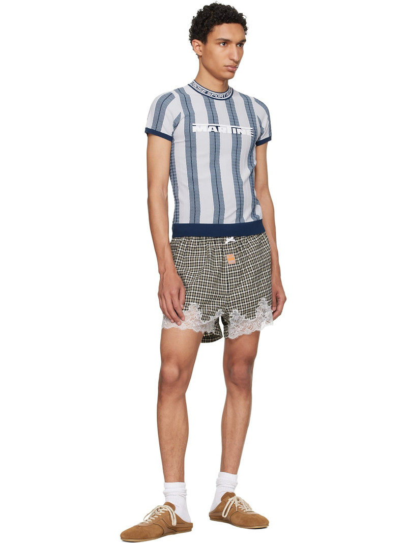 Martine Rose Khaki & Black French Knicker Shorts outlook