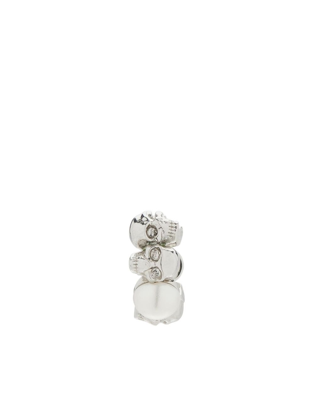 SKULL PEARL-EMBELLISHED EARRING - 2