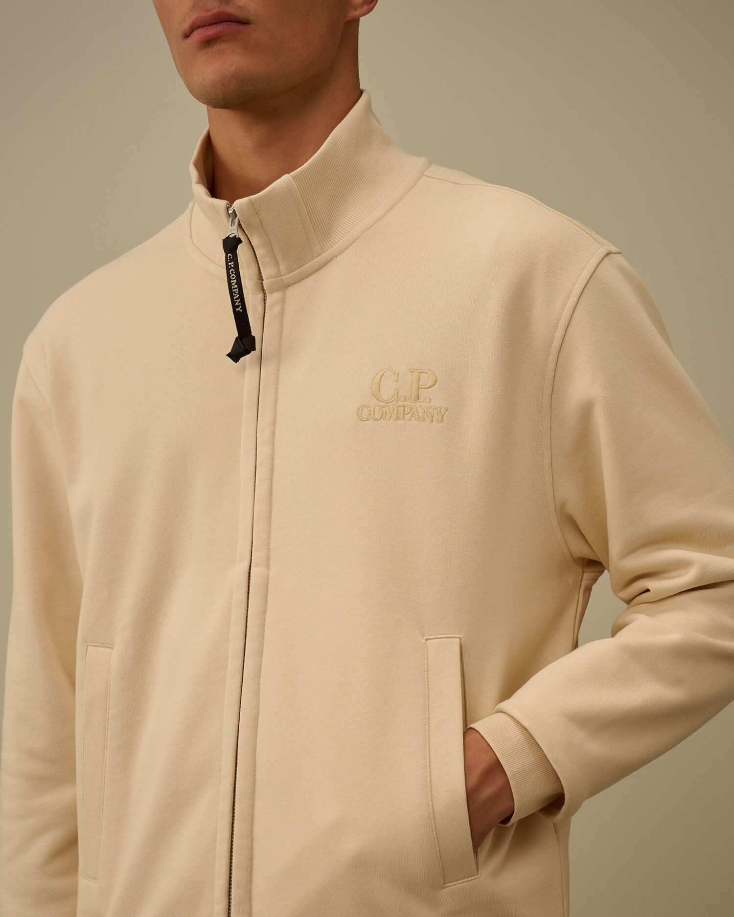 Diagonal Raised Fleece Full Zip Sweatshirt - 5