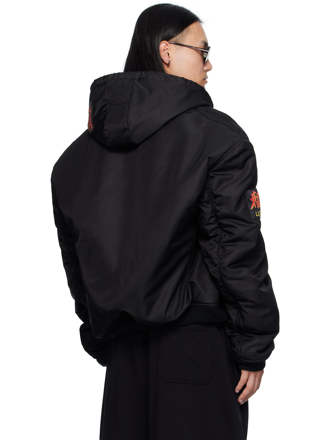 Black Patch Bomber Jacket - 3