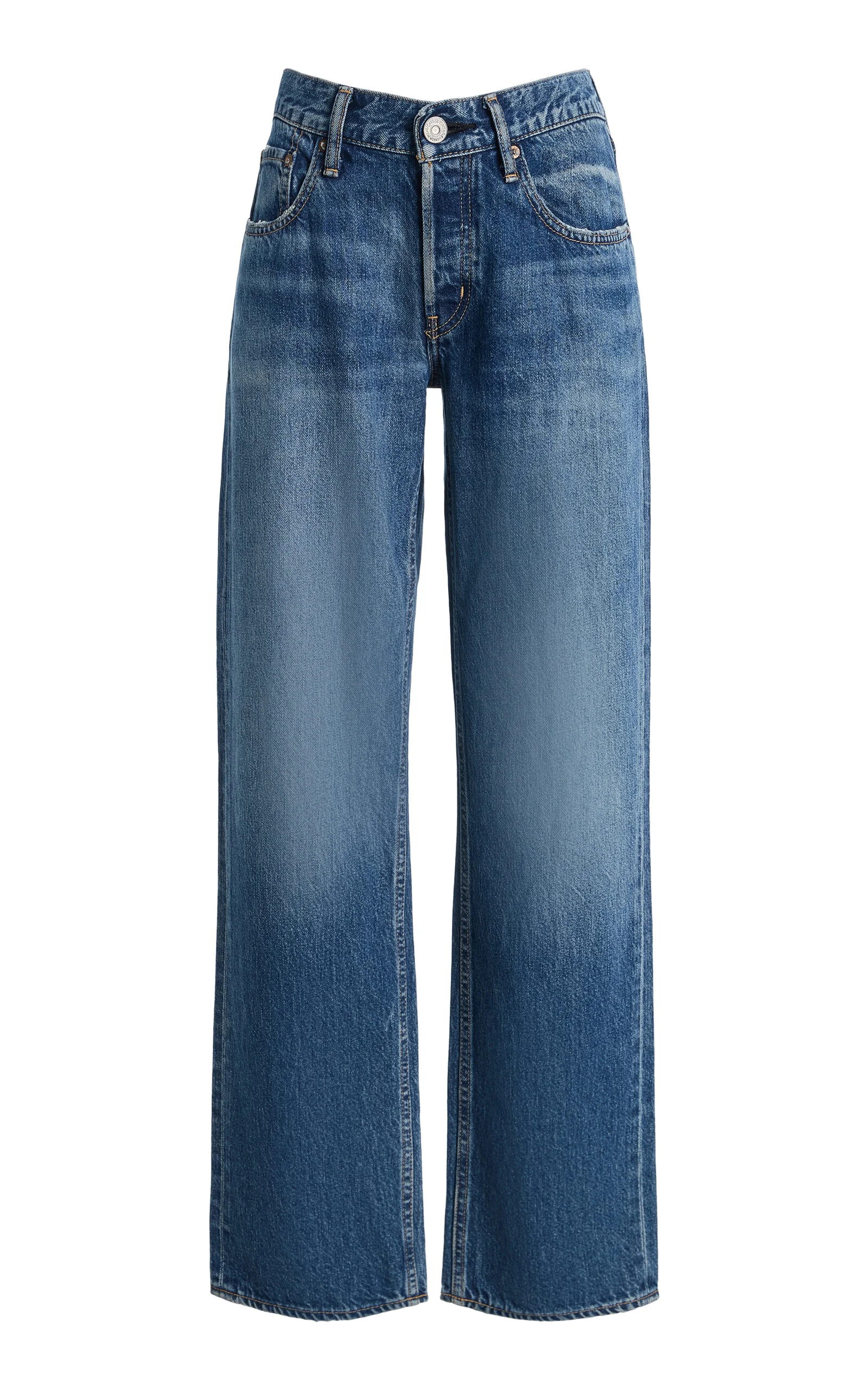 Rigid Low-Rise Straight-Leg Jeans medium wash - 1