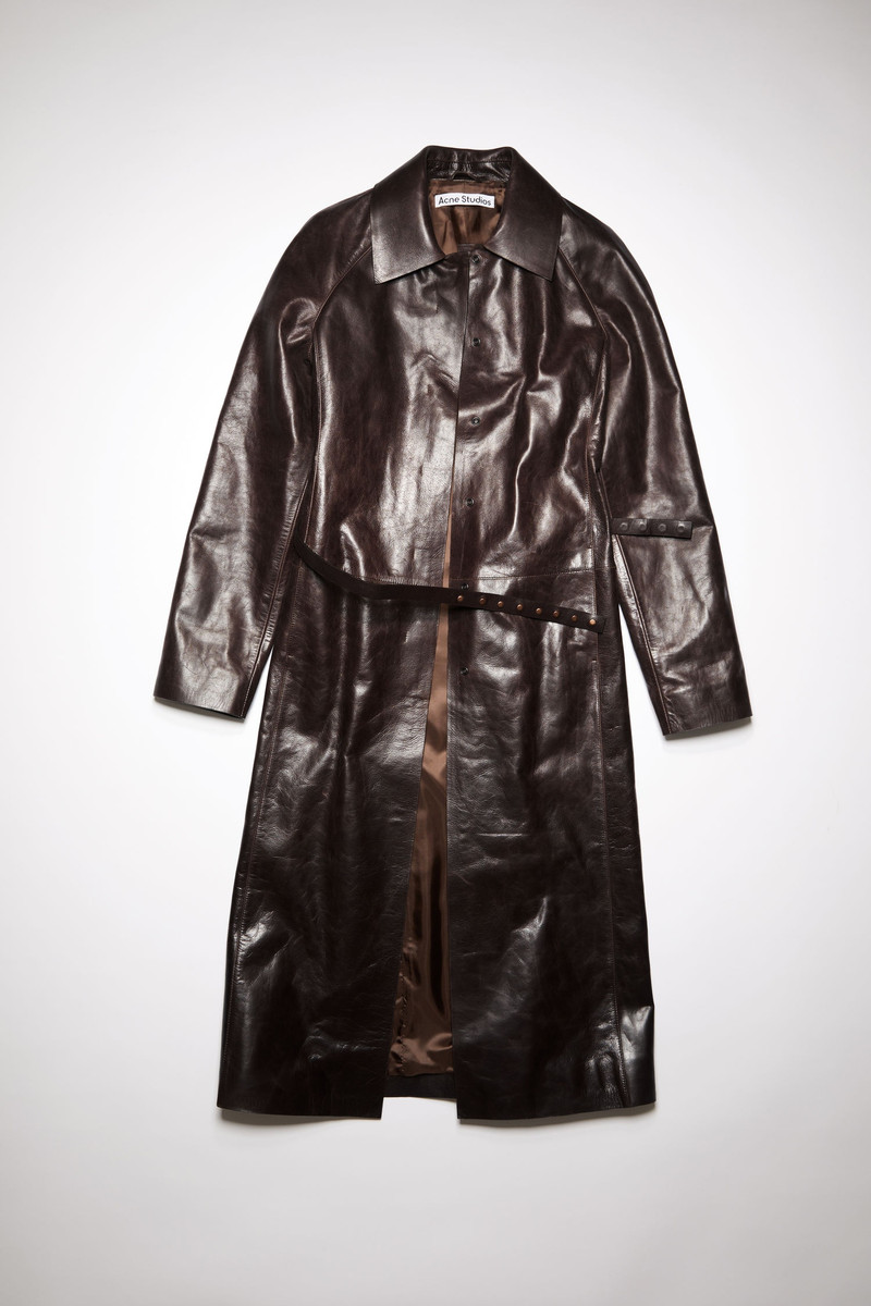 Calf leather coat - Chocolate brown 1
