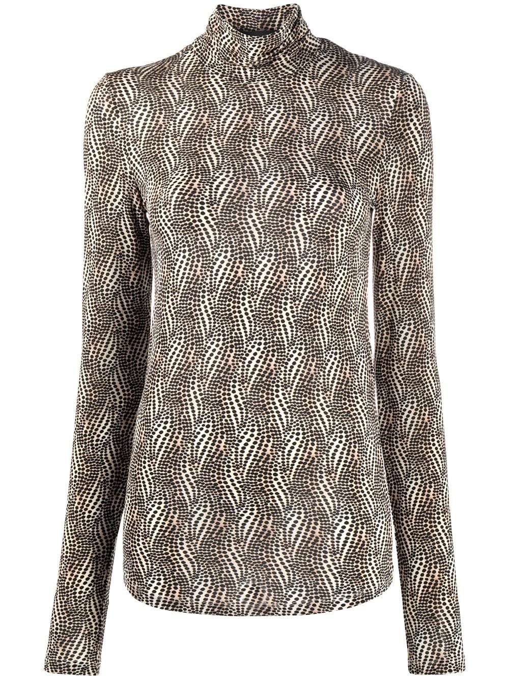 patterned-print roll-neck top - 1