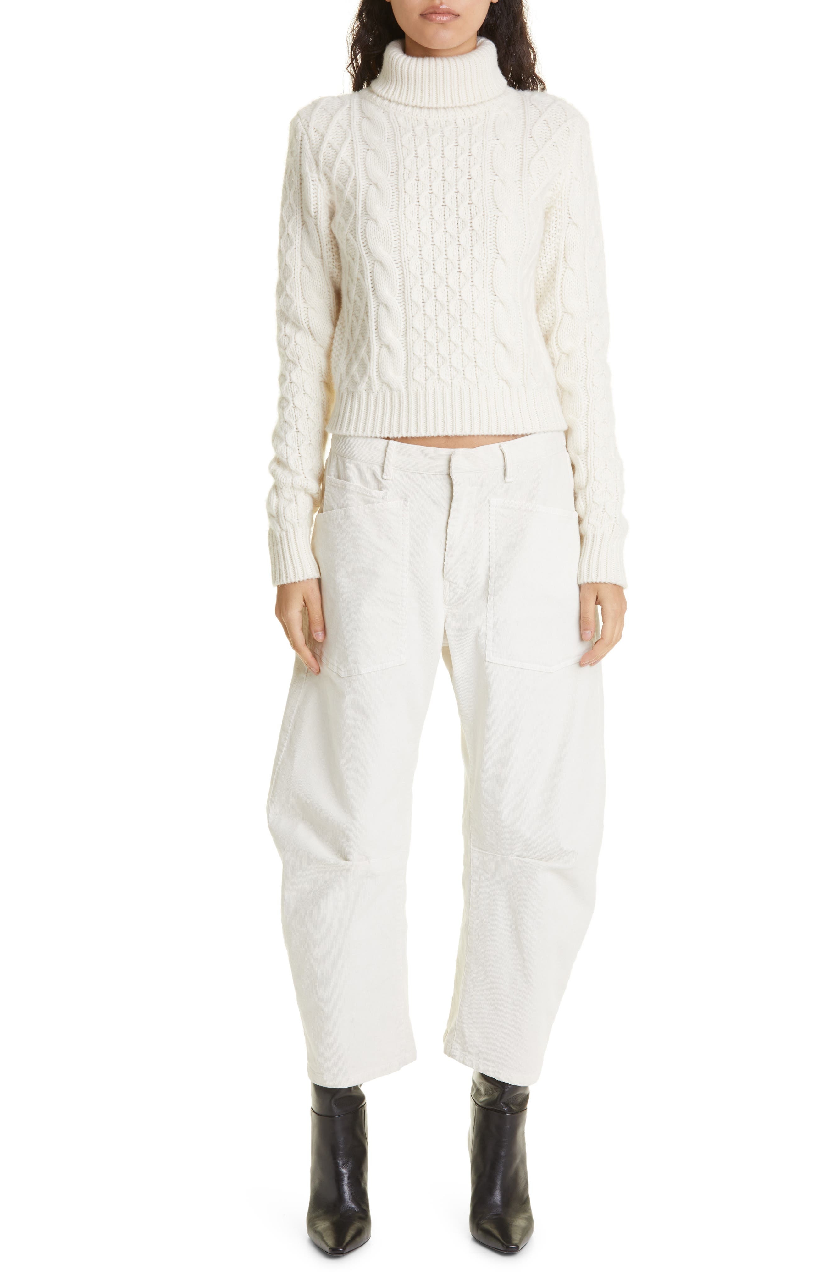 Andrina Wool & Cashmere Cable Turtleneck Sweater - 2