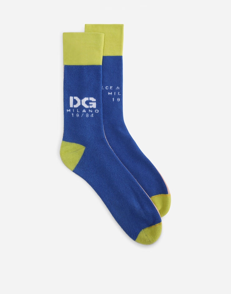 Stretch cotton socks with jacquard DG logo - 1