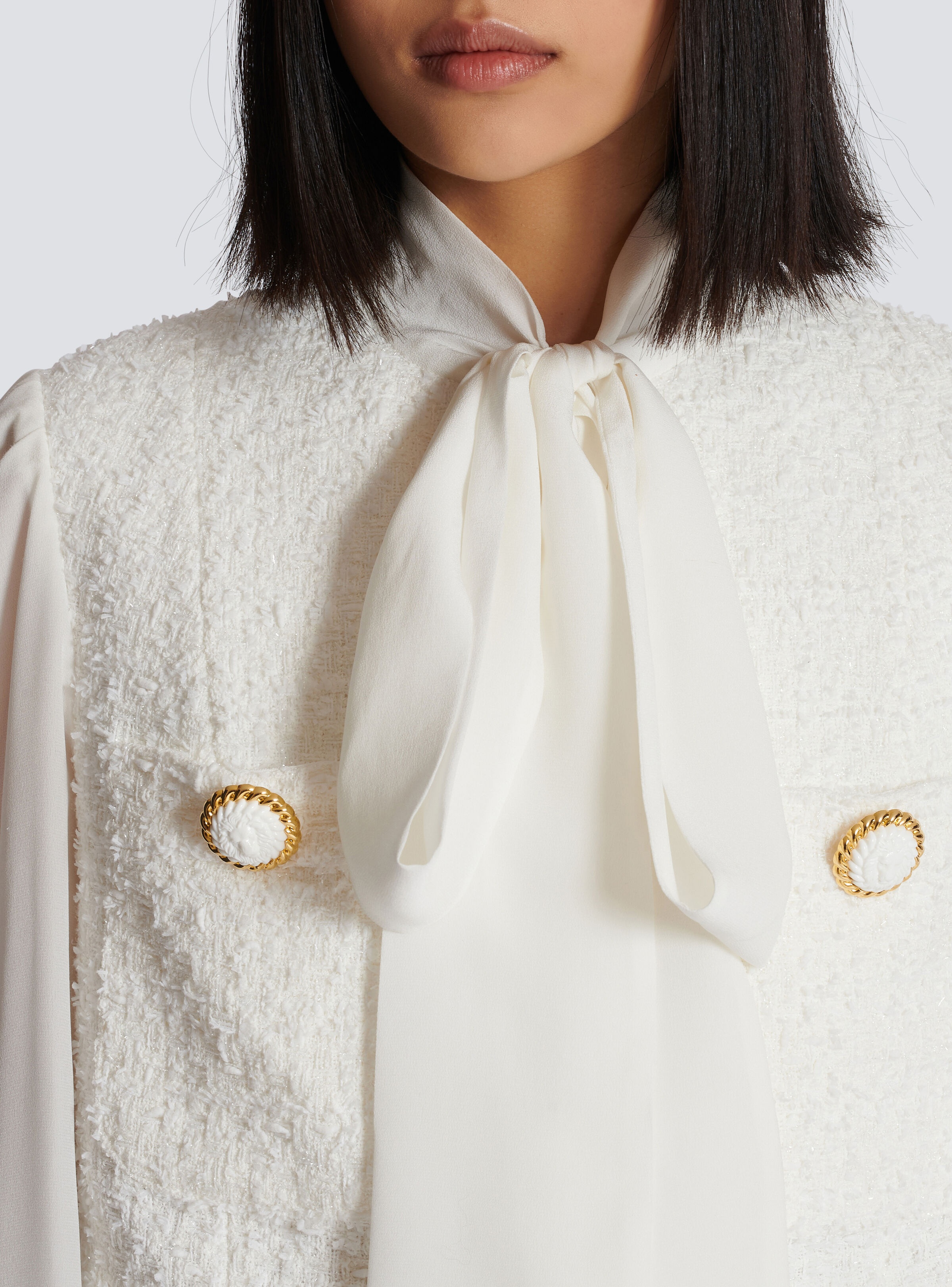 Tweed and crepe jacket - 8