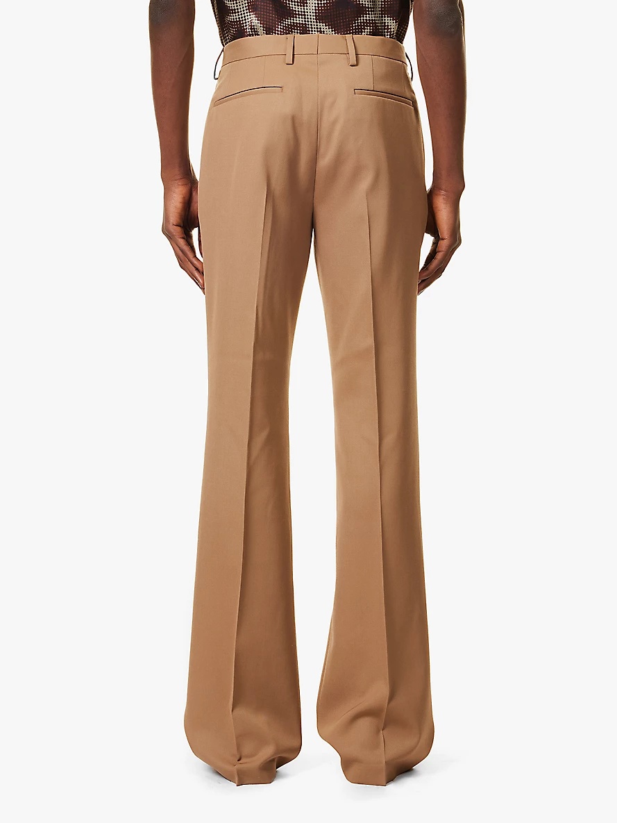 Preely pressed creases flared-leg regular-fit wool trousers - 4