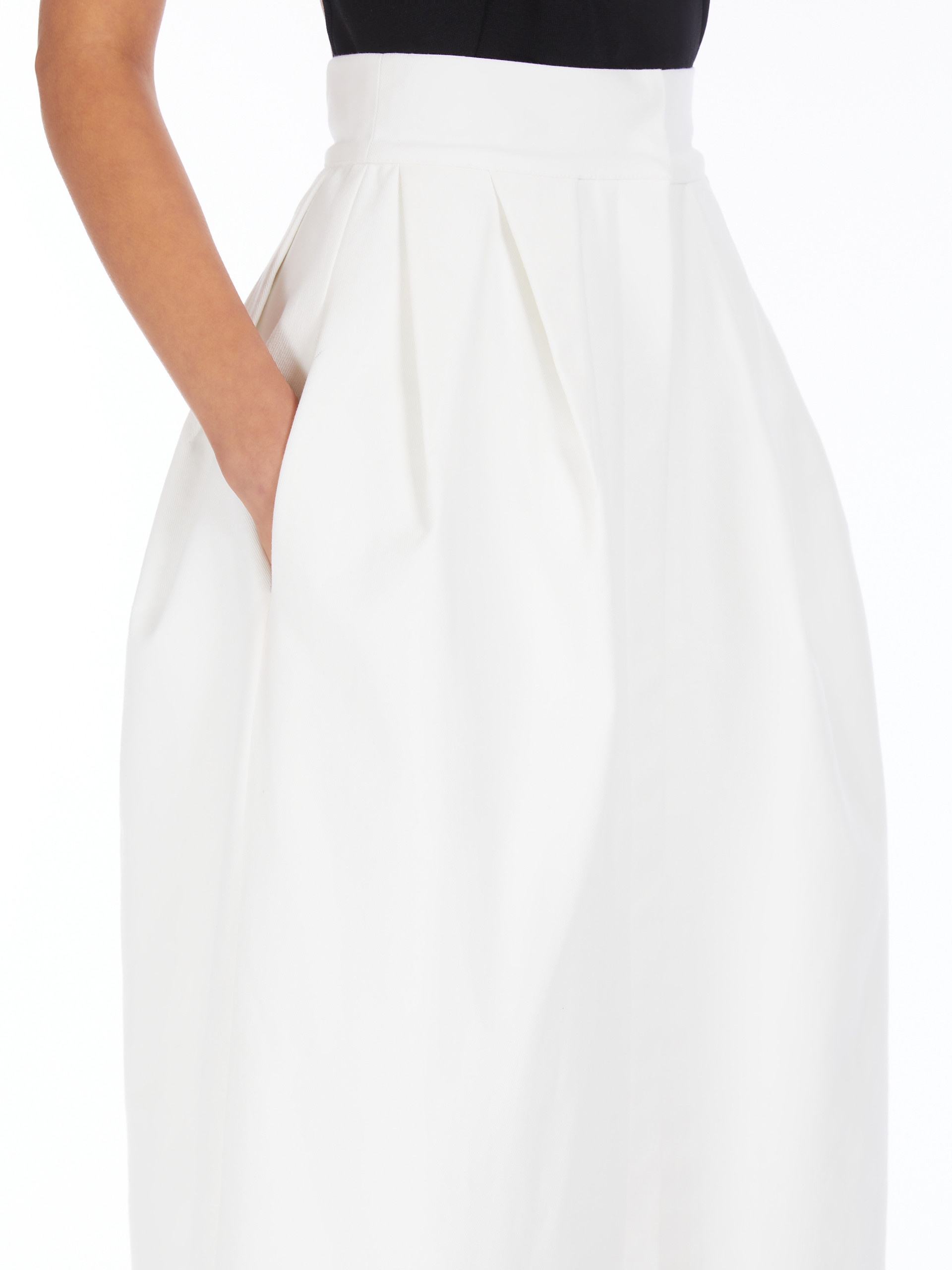 Max Mara ALCADE1234 Full gabardine skirt | REVERSIBLE