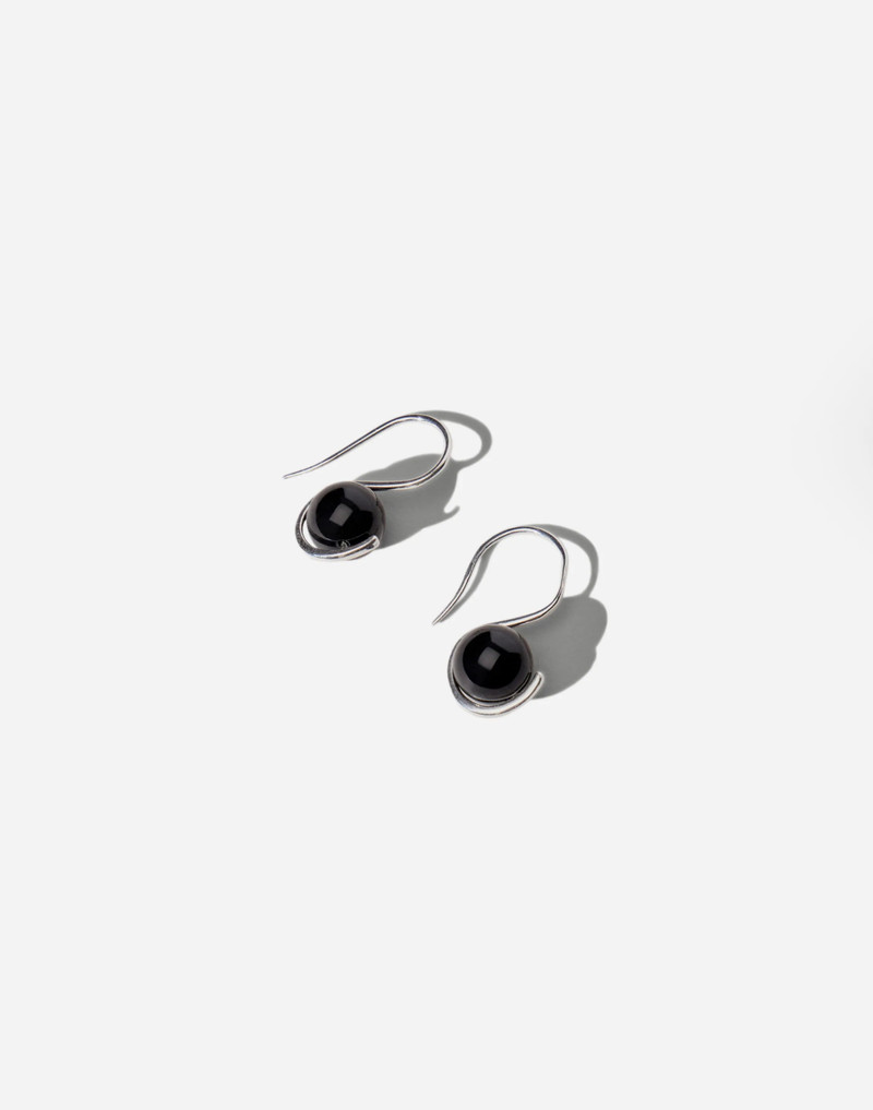 Maslo Jewelry Wrap Earrings Black Onyx Sterling Silver 1