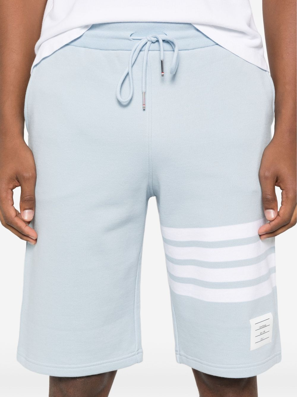 stripe-detail cotton track shorts - 5
