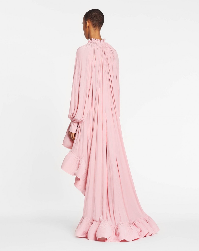 ASYMMETRICAL CHARMEUSE DRESS - 4
