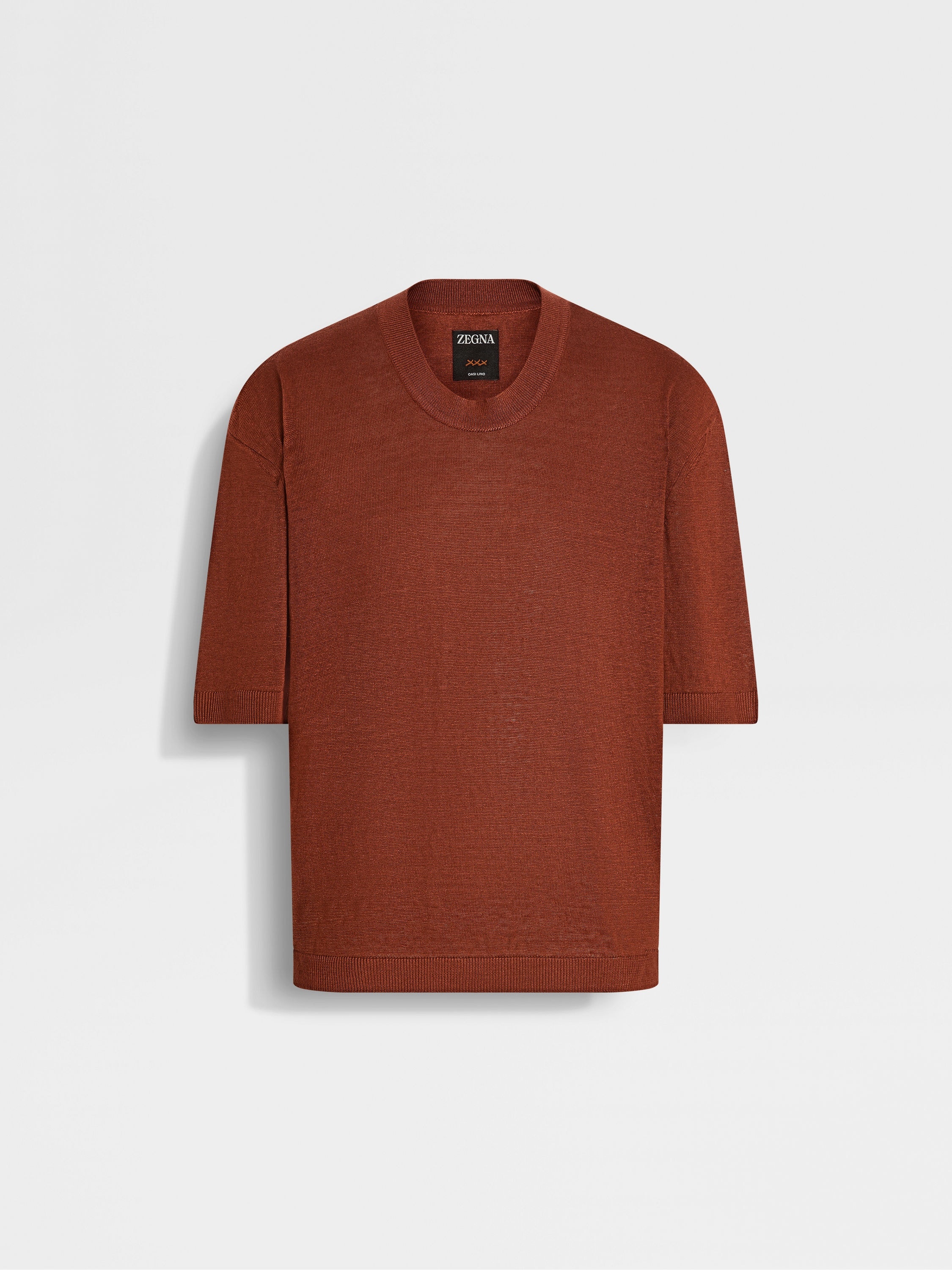 BRICK RED OASI LINO T-SHIRT - 1