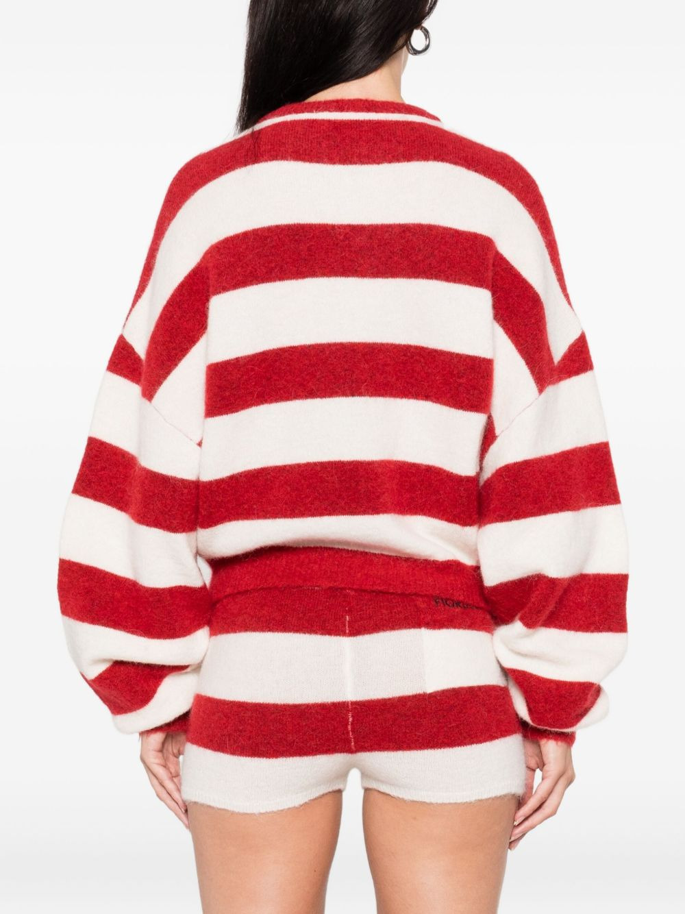 striped crew-neck jumper - 4