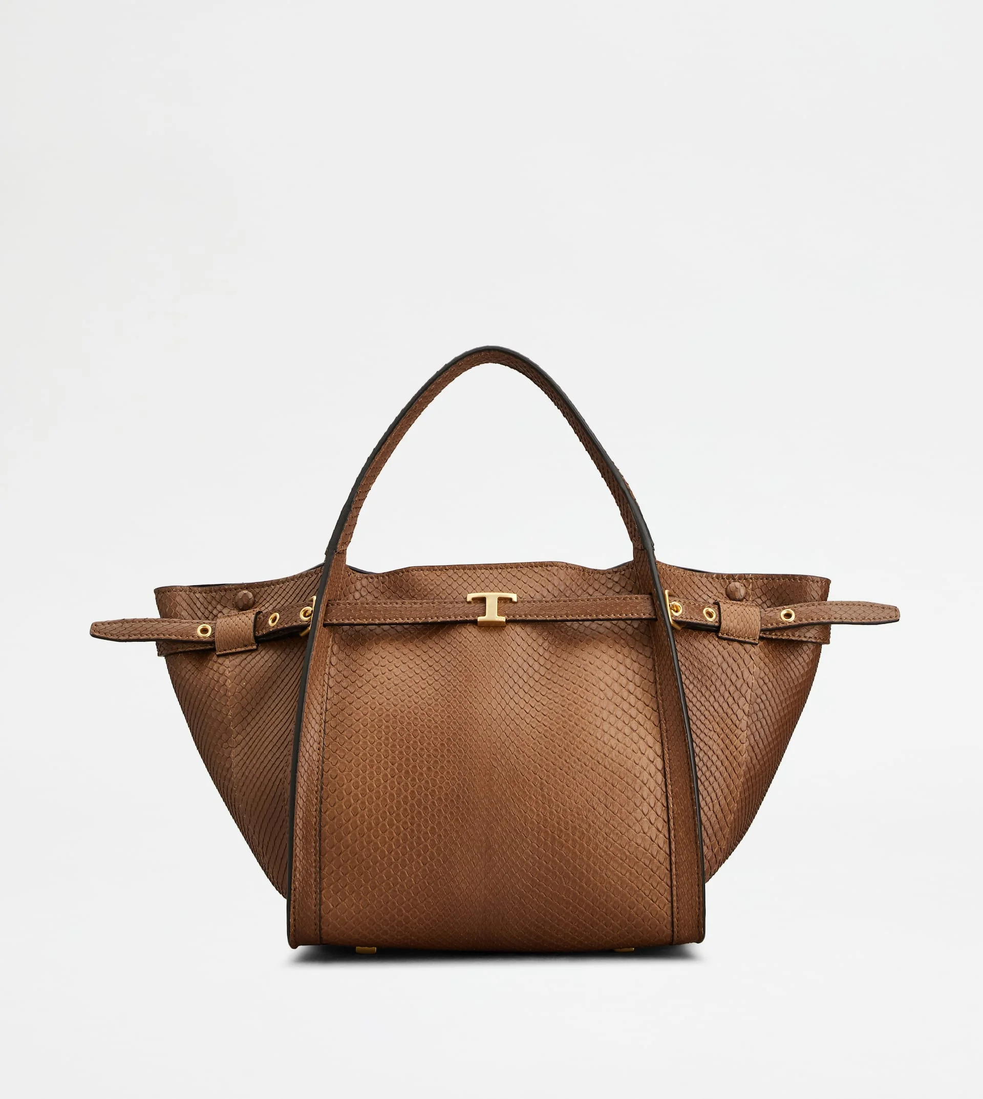 SHOPPING BAG IN PYTHON SMALL - BROWN - 1