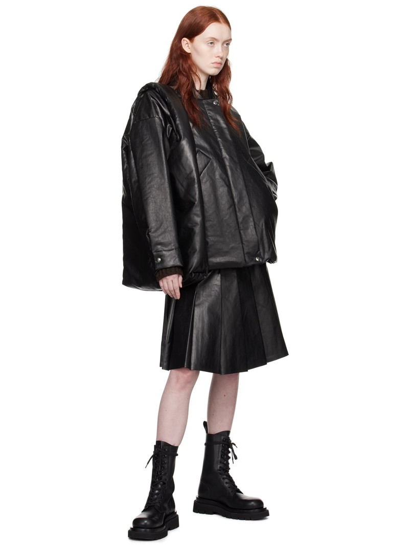 KASSL Editions Black Coated Midi Skirt outlook