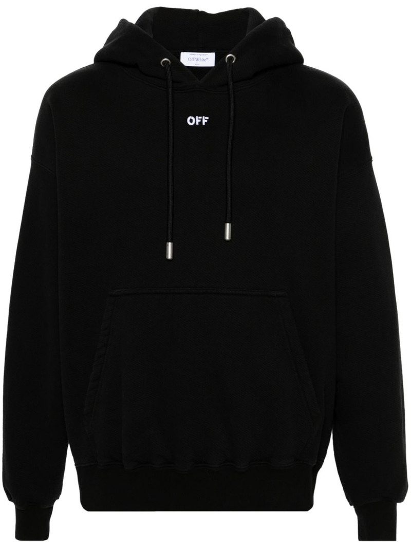 Arrows-embroidered cotton hoodie 1