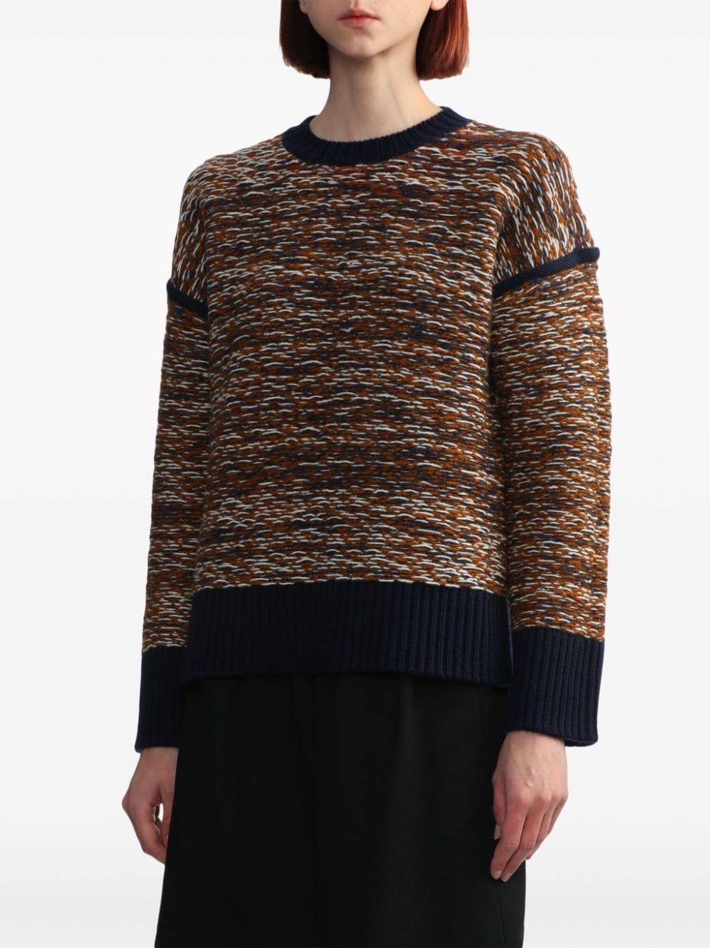 high-neck jacquard wool jumper - 3