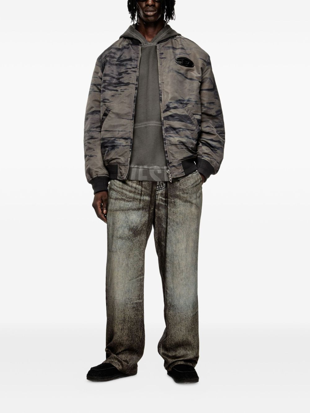 abstract-print bomber jacket - 2