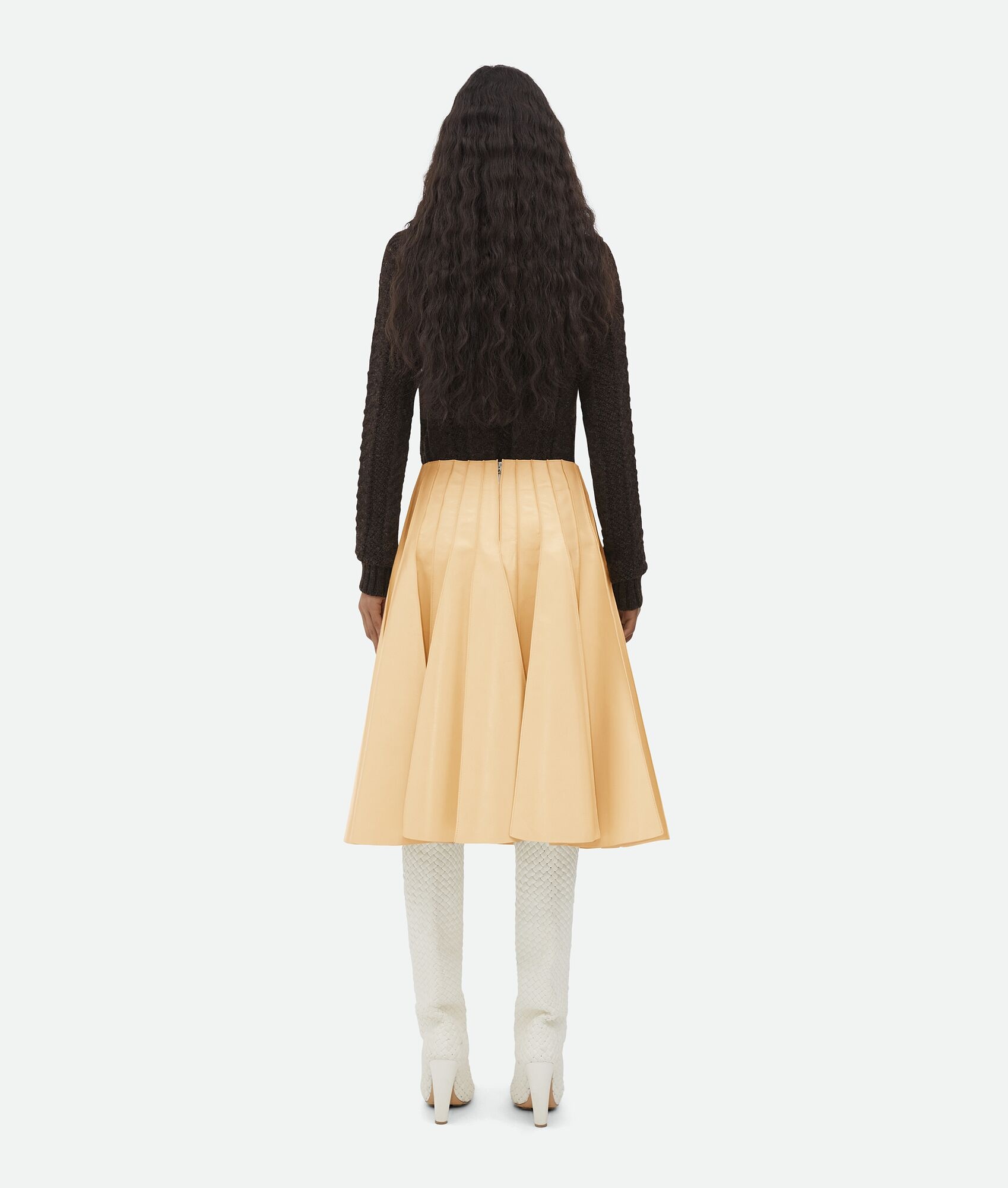 Leather Plissé Maxi Skirt - 3
