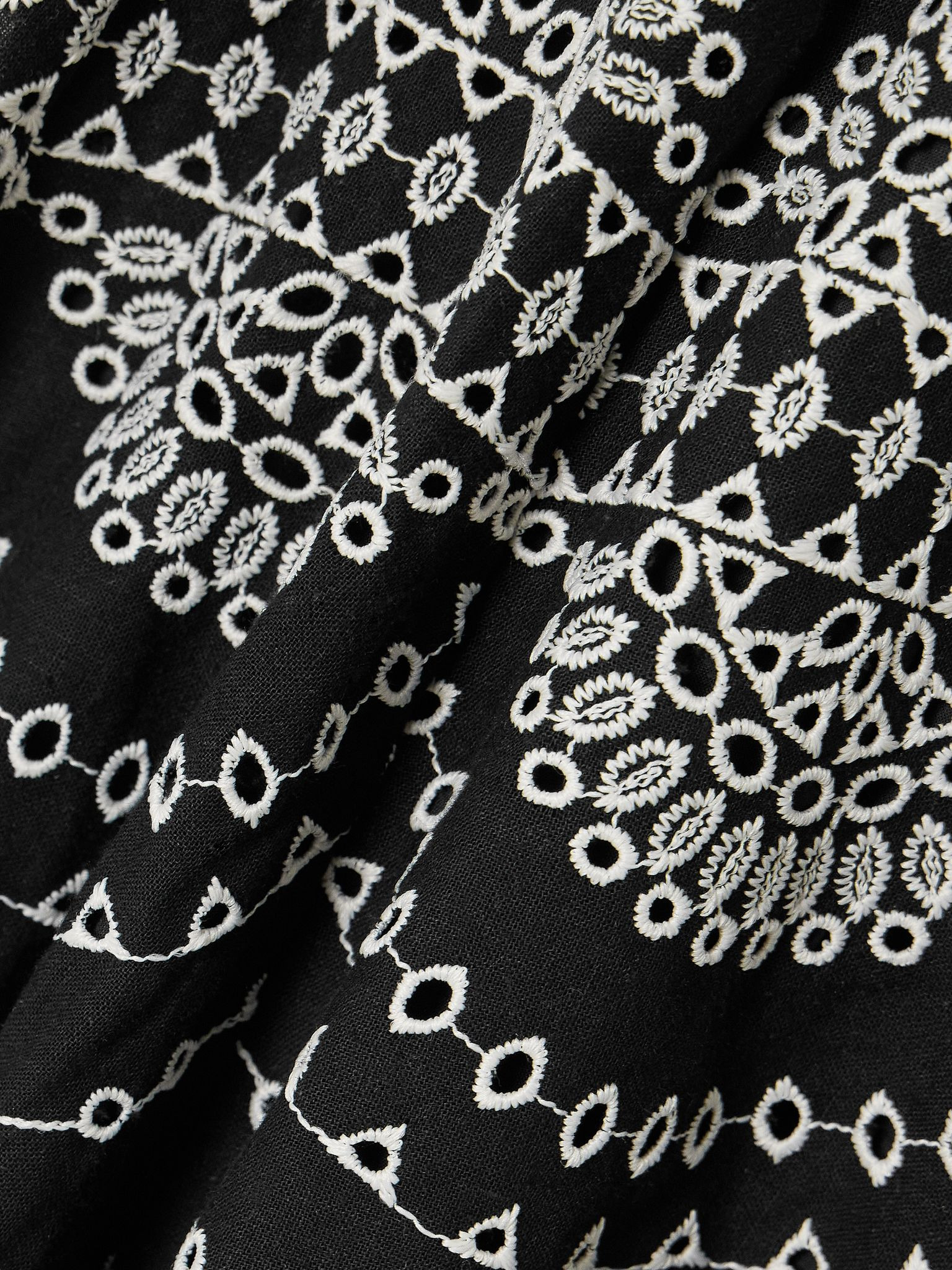 Winnie broderie anglaise cotton-blend mini dress Black - 4