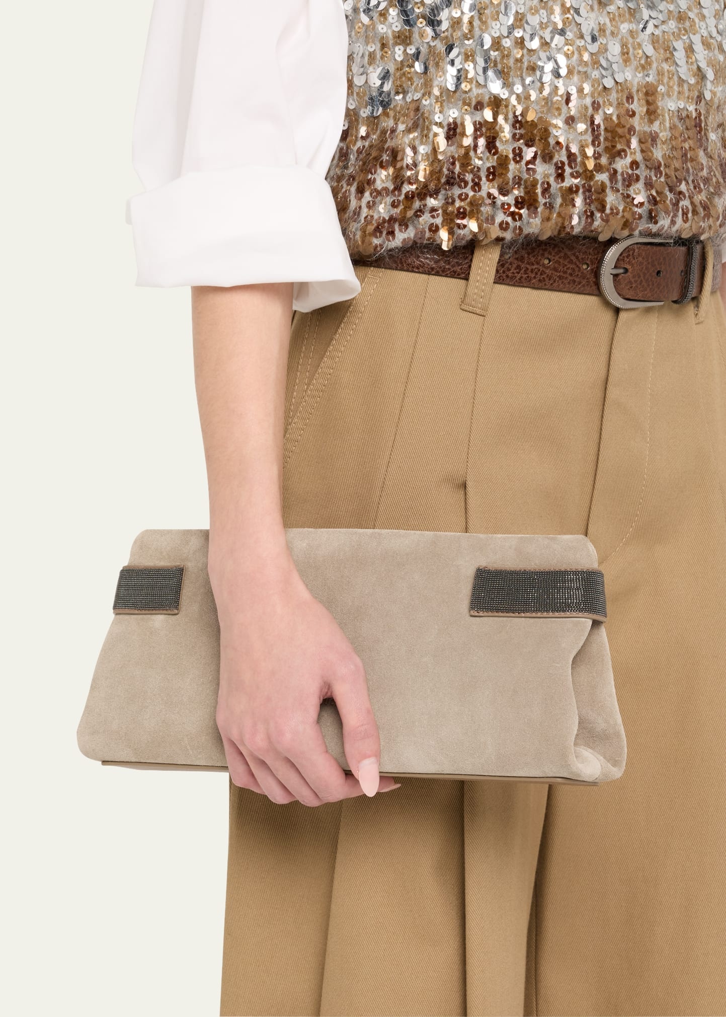 Essense Monili Suede Clutch Bag - 2