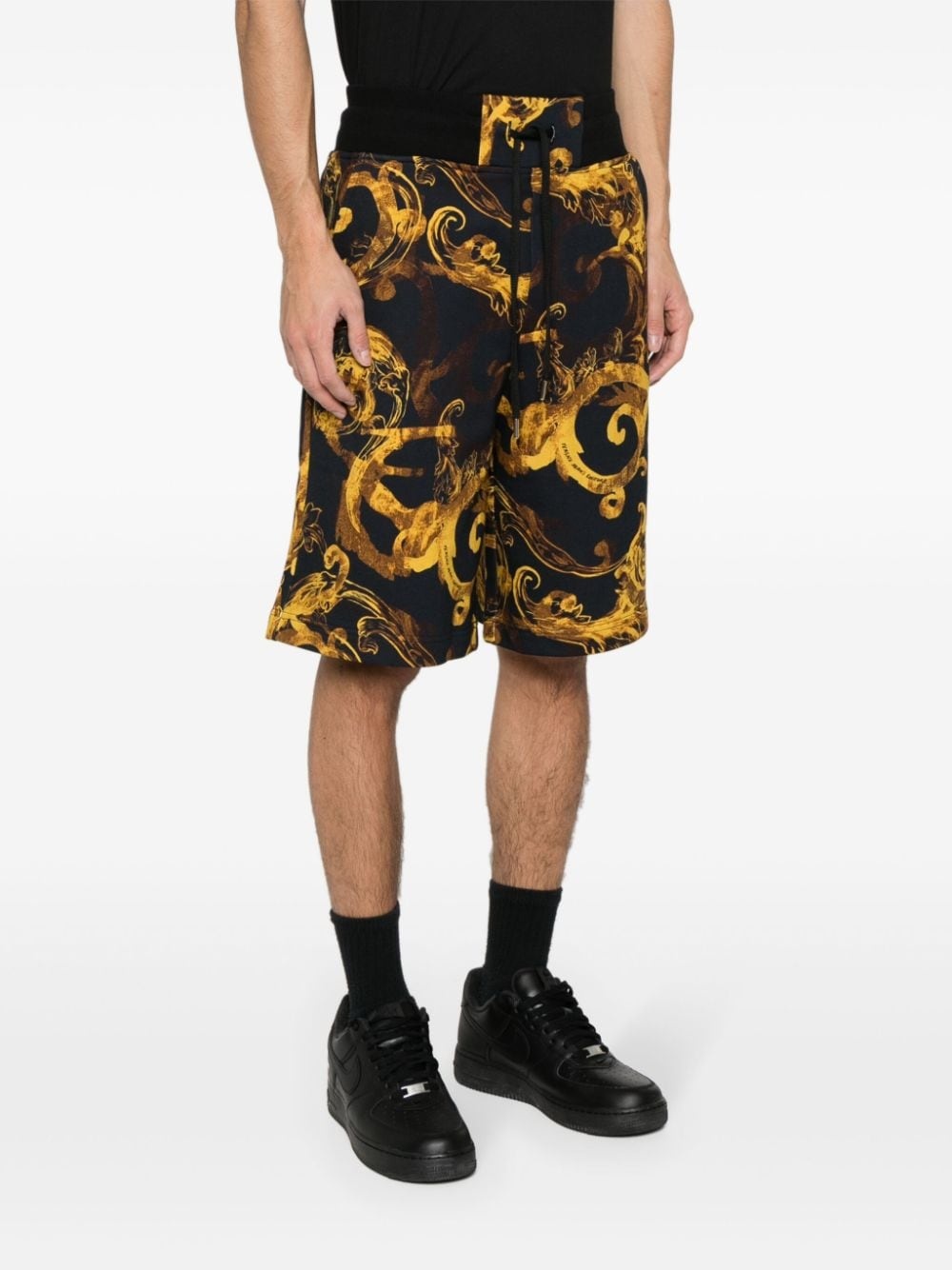 Barocco-print cotton track shorts - 3