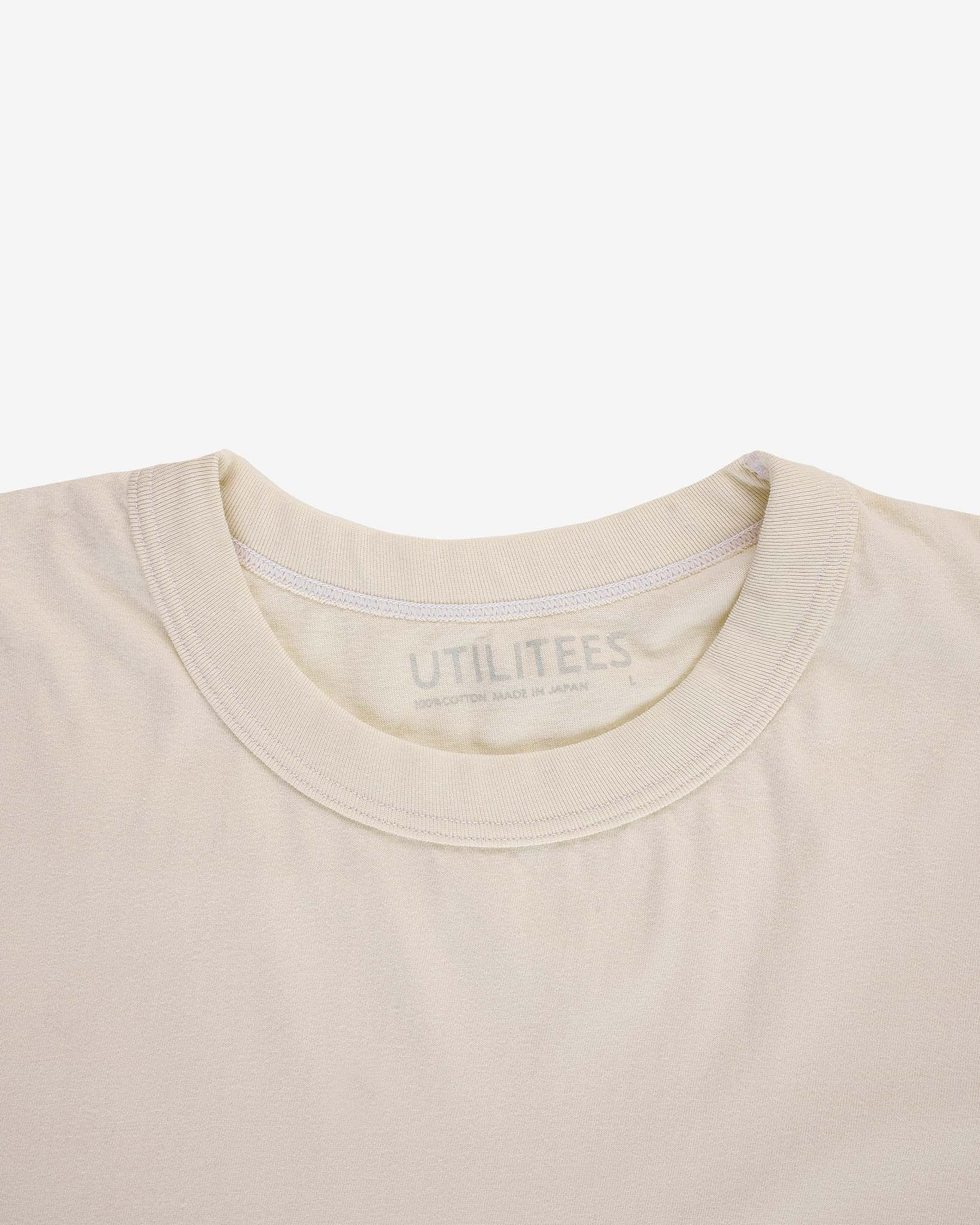 UTIL-NPDYE-REED UTILITEES - 5.5oz Loopwheel Crew Neck T-Shirt - Natural Pigment Dyed Reed - 5