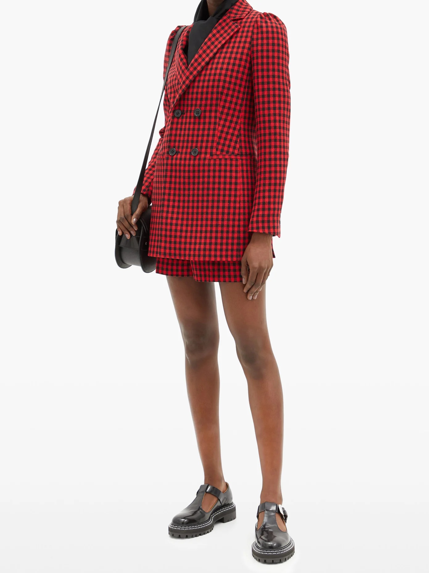 Double-breasted houndstooth jacket - 2