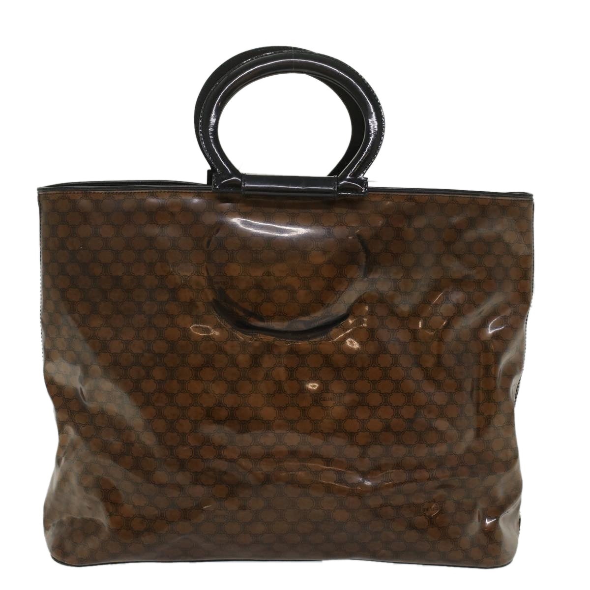 CELINE Macadam Canvas Hand Bag Enamel Brown - 2