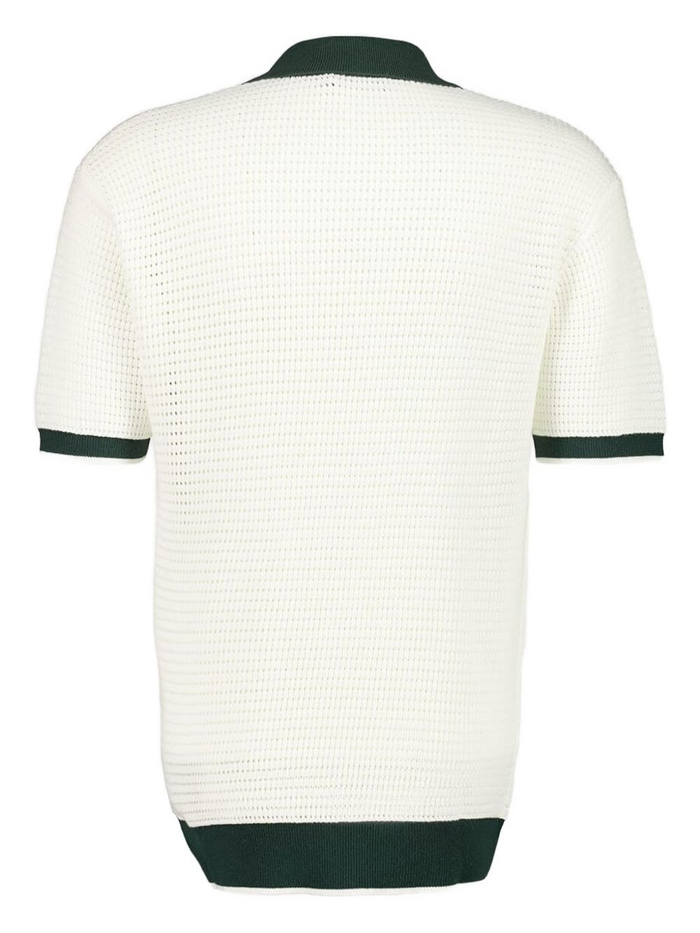 V-neck crochet polo shirt - 2