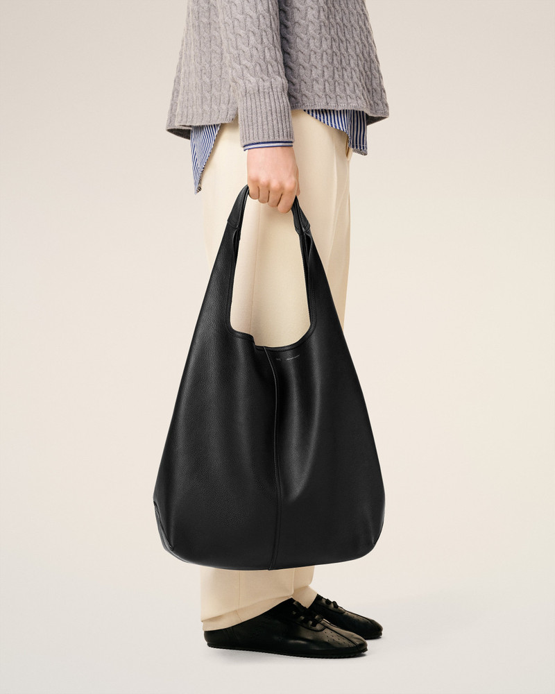 AMI Paris BLACK SMOOTH LEATHER ETIENNE HOBO BAG outlook