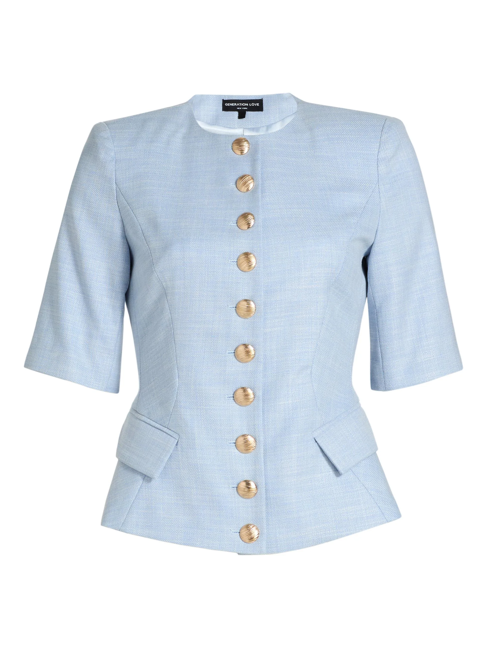 Women's Adriana Chambray Suiting Jacket - Chambray Blue - 1