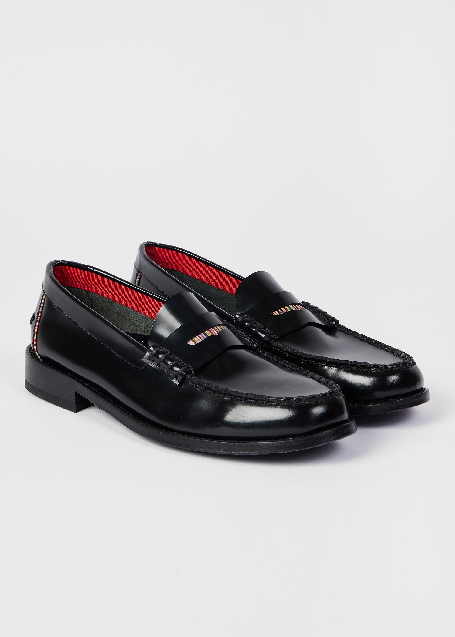 Women's Black Laida High-Shine Loafers - 5