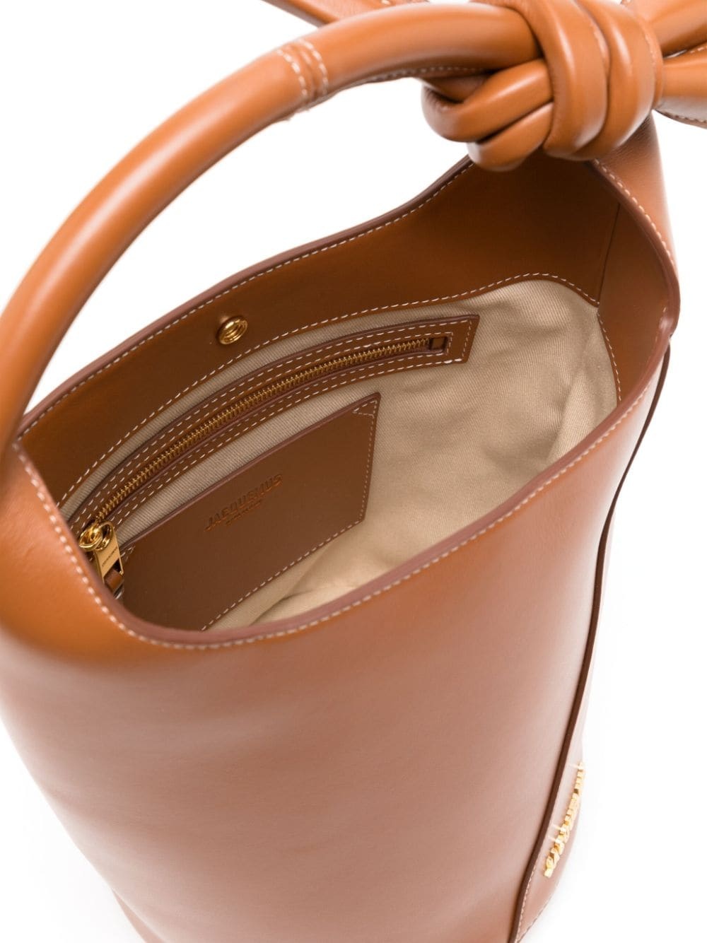 Le petit Tourni leather bucket bag - 5