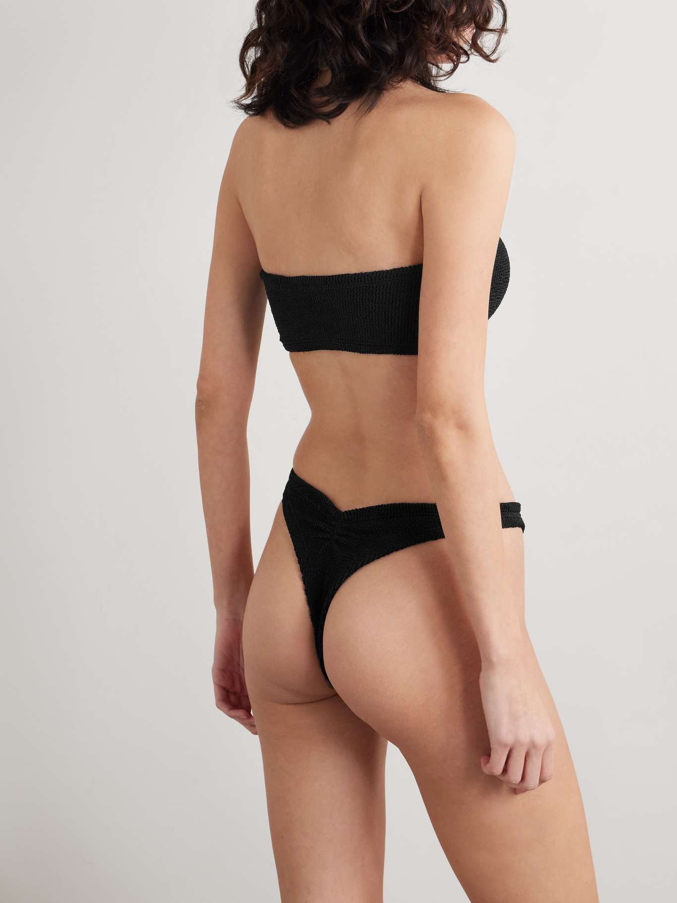 Shay seersucker bandeau bikini Black - 3