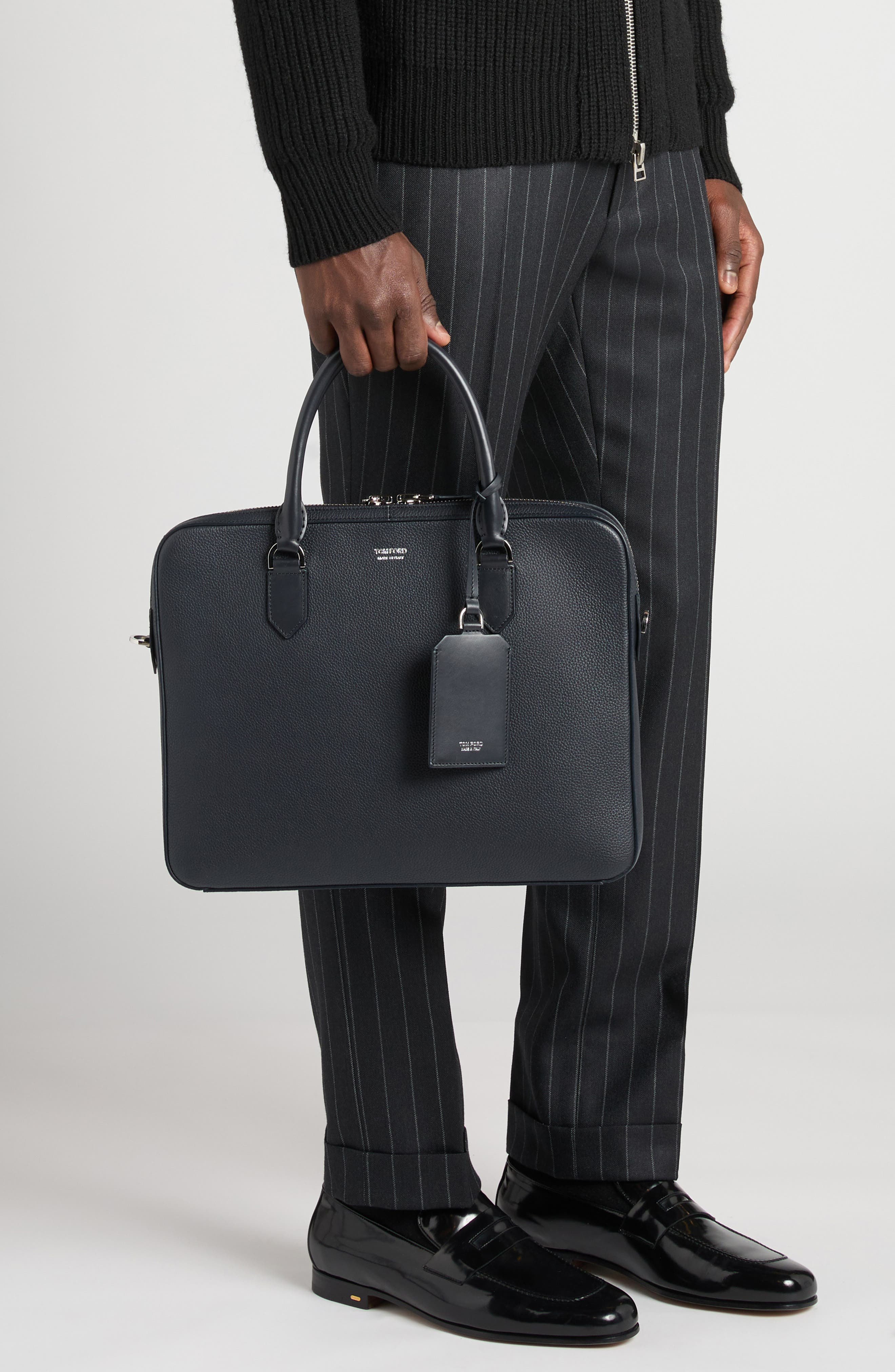 TOM FORD Elliot City Grained Leather Briefcase in Black at Nordstrom - 3