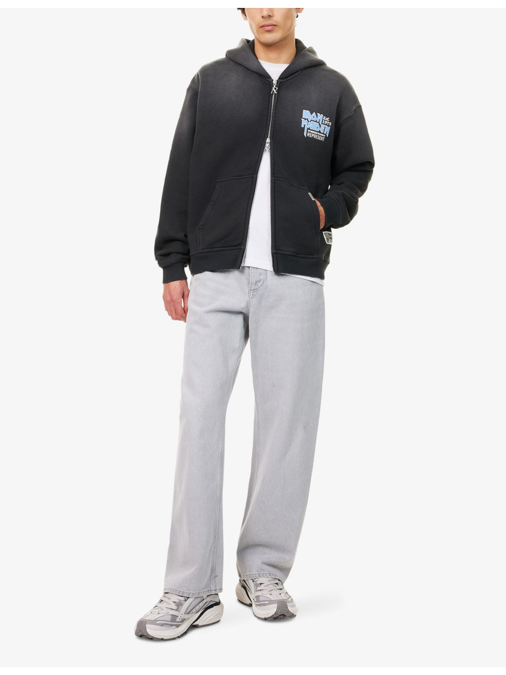 Graphic-Print Distressed Cotton Hoody - 2
