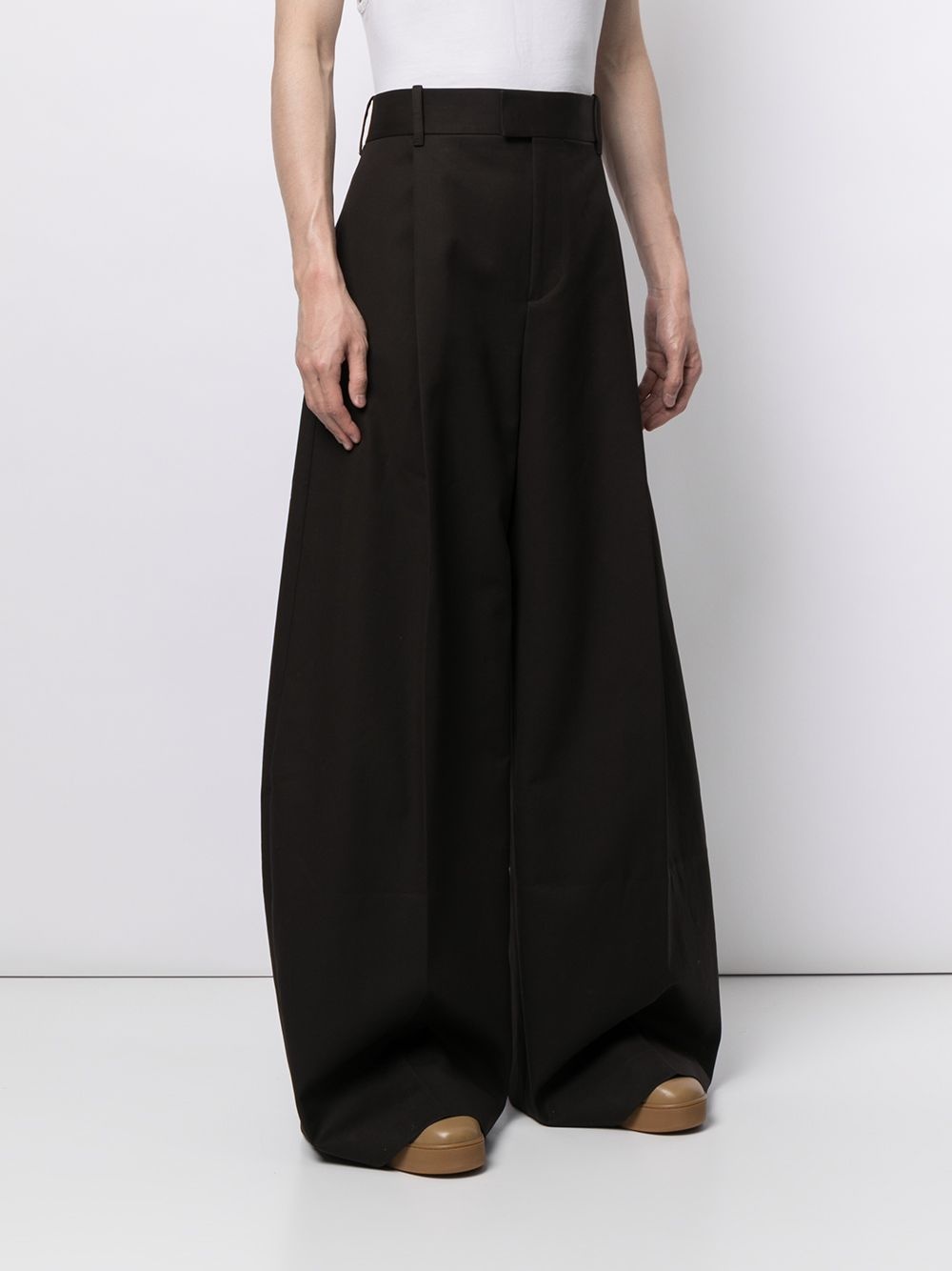 triangle detail wide-leg trousers - 3