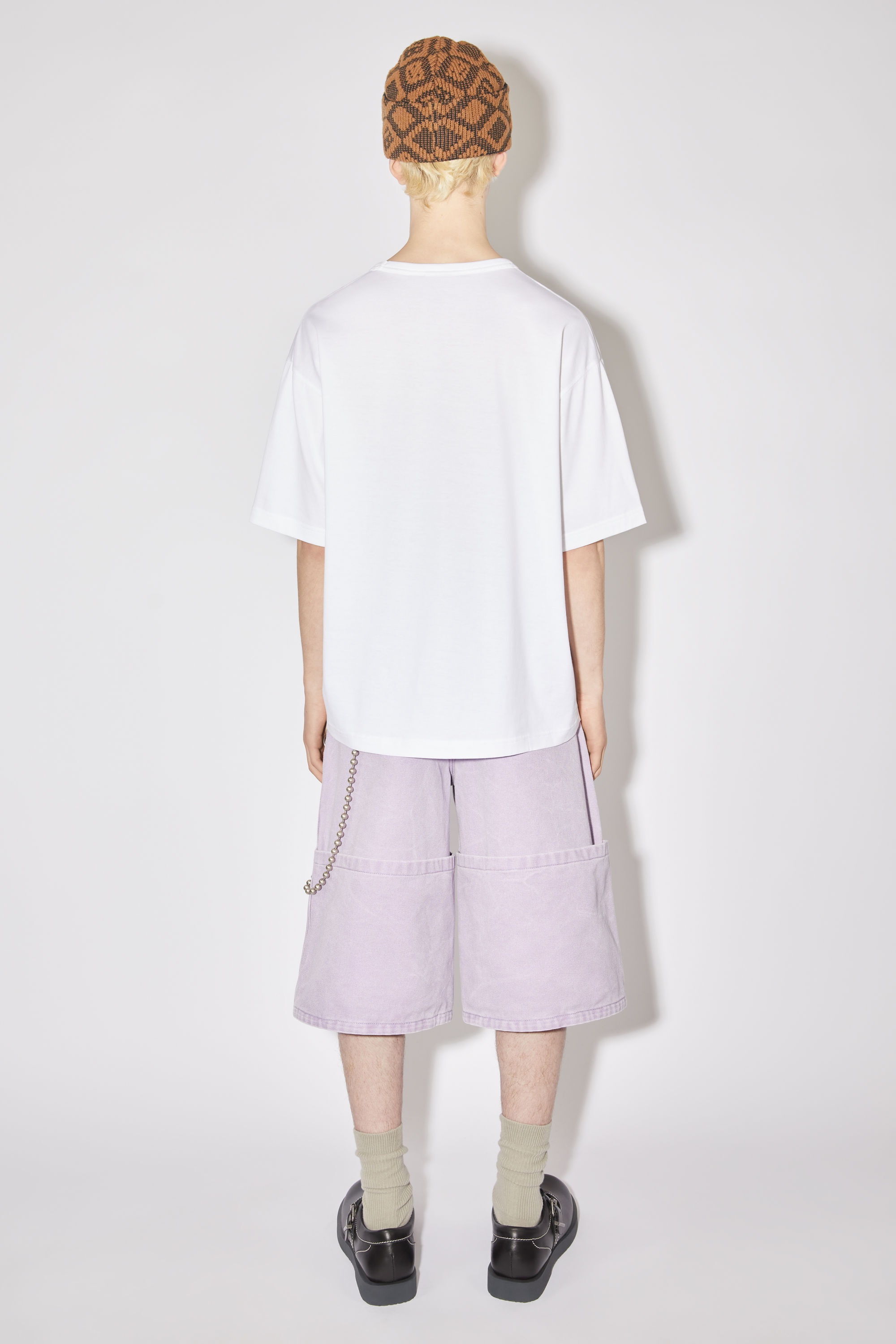 Crew neck t-shirt- Relaxed fit - Optic White - 3
