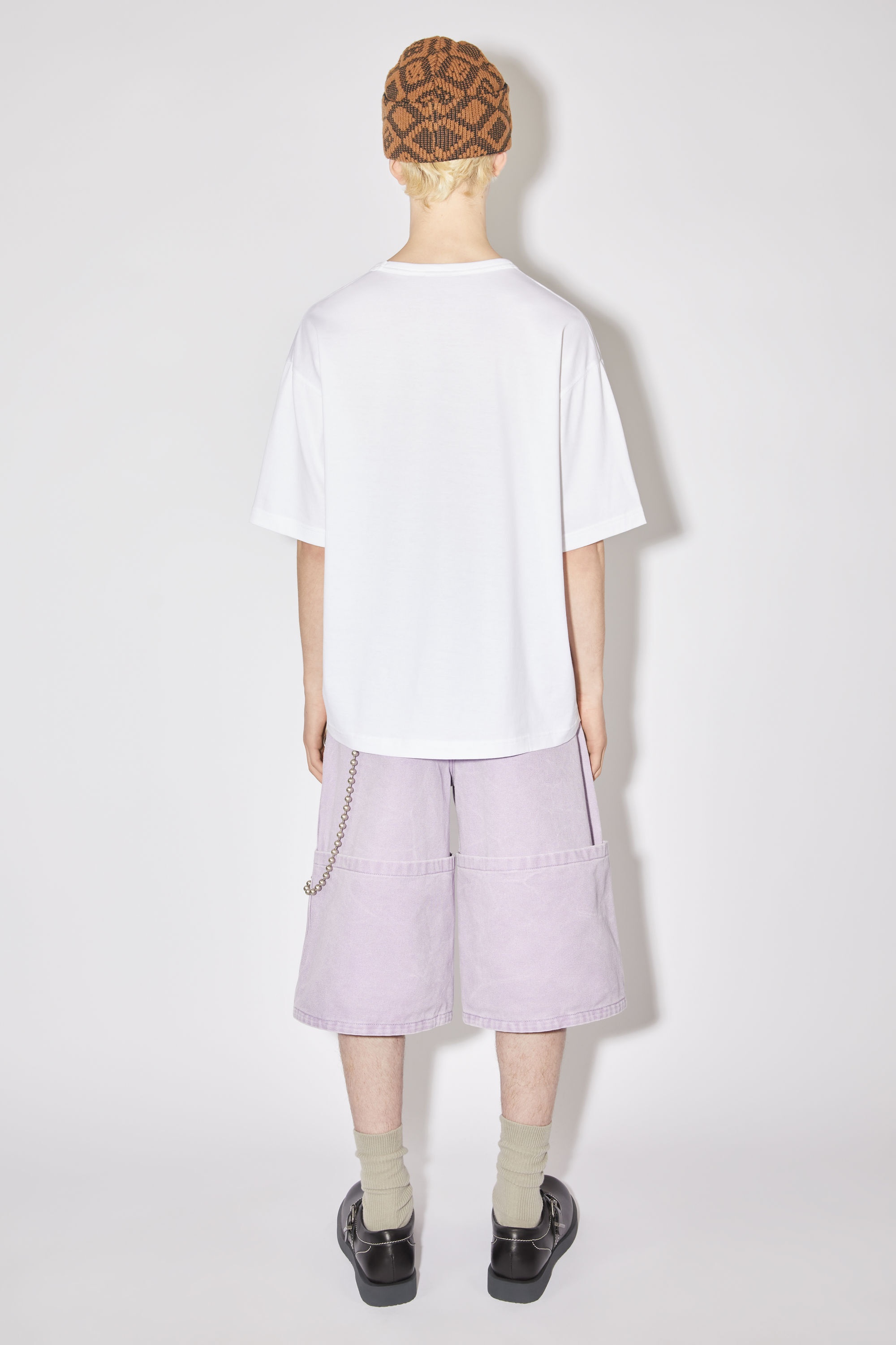 Crew neck t-shirt- Relaxed fit - Optic White - 4
