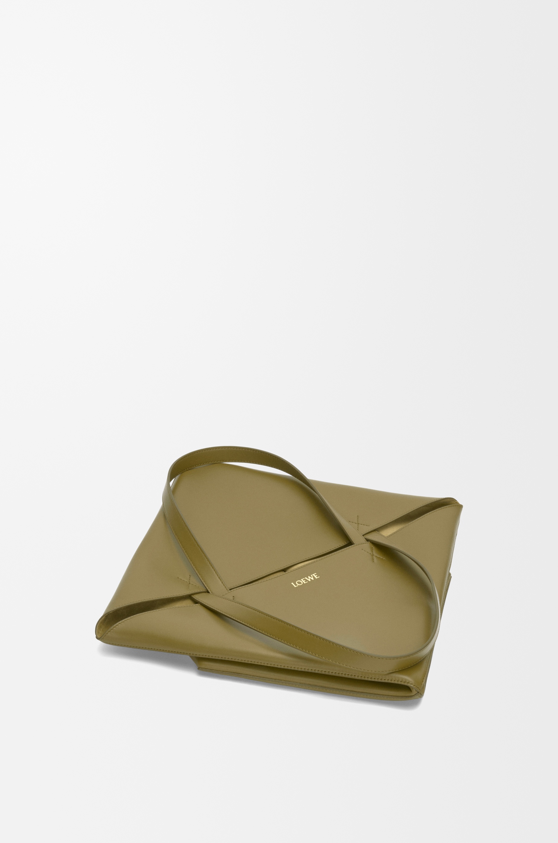 XL Puzzle Fold Tote in shiny calfskin - 6